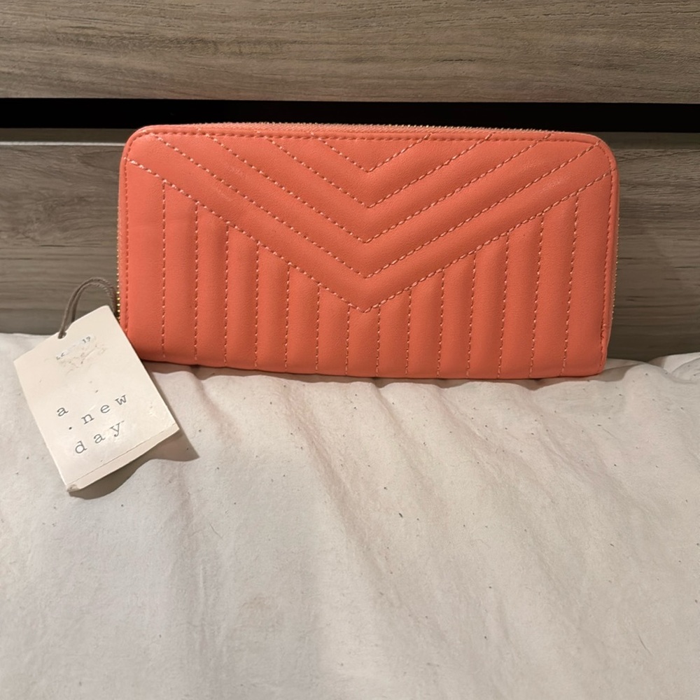 A New Day peach colored wallet
